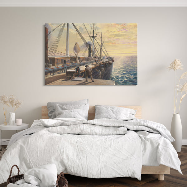 Leinwandbild Robert Charles Dudley - View, Looking Aft, from the Port Paddle Box of the Great Eastern, Showing the Trough for the Cable, etc.