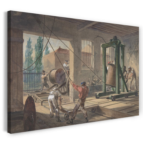 Leinwandbild Robert Charles Dudley - Die Rollen des mit Guttapercha bedeckten Drahtes wurden bei den Werken der Telegraph Construction and Maintenance Company in Greenwich auf Wagons transportiert