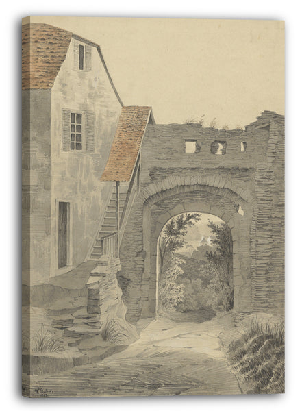 Leinwandbild W. Becker - Eingang zum Schloss Epstein