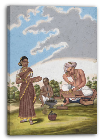 Leinwandbild Anonym, Inder, 19. Jahrhundert - Ein Goldschmied, von Indian Trades and Castes