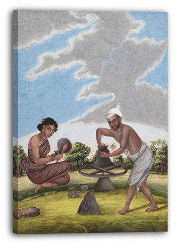 Leinwandbild Anonym, Inder, 19. Jahrhundert - A Potter in Balabar Cast, from Indian Trades and Castes