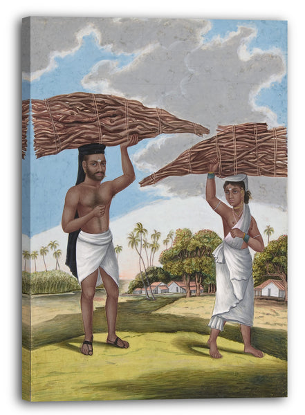 Leinwandbild Anonym, Inder, 19. Jahrhundert - Woodmonger in Culla Caste, from Indian Trades and Castes
