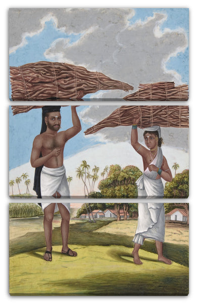 Leinwandbild Anonym, Inder, 19. Jahrhundert - Woodmonger in Culla Caste, from Indian Trades and Castes