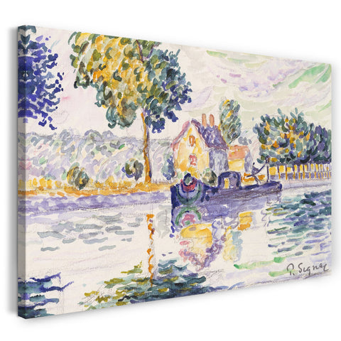 Leinwandbild Paul Signac - Blick auf die Seine, Samois