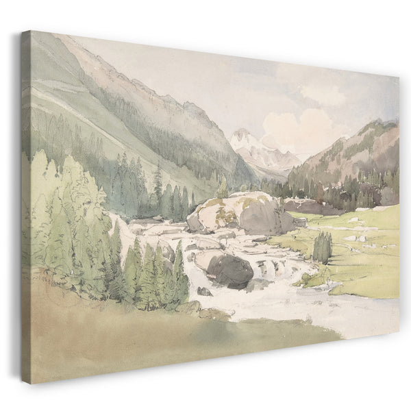 Leinwandbild Thomas Ender - Gebirgstal