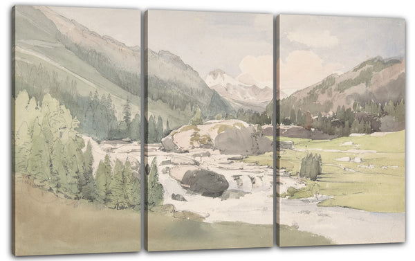 Leinwandbild Thomas Ender - Gebirgstal