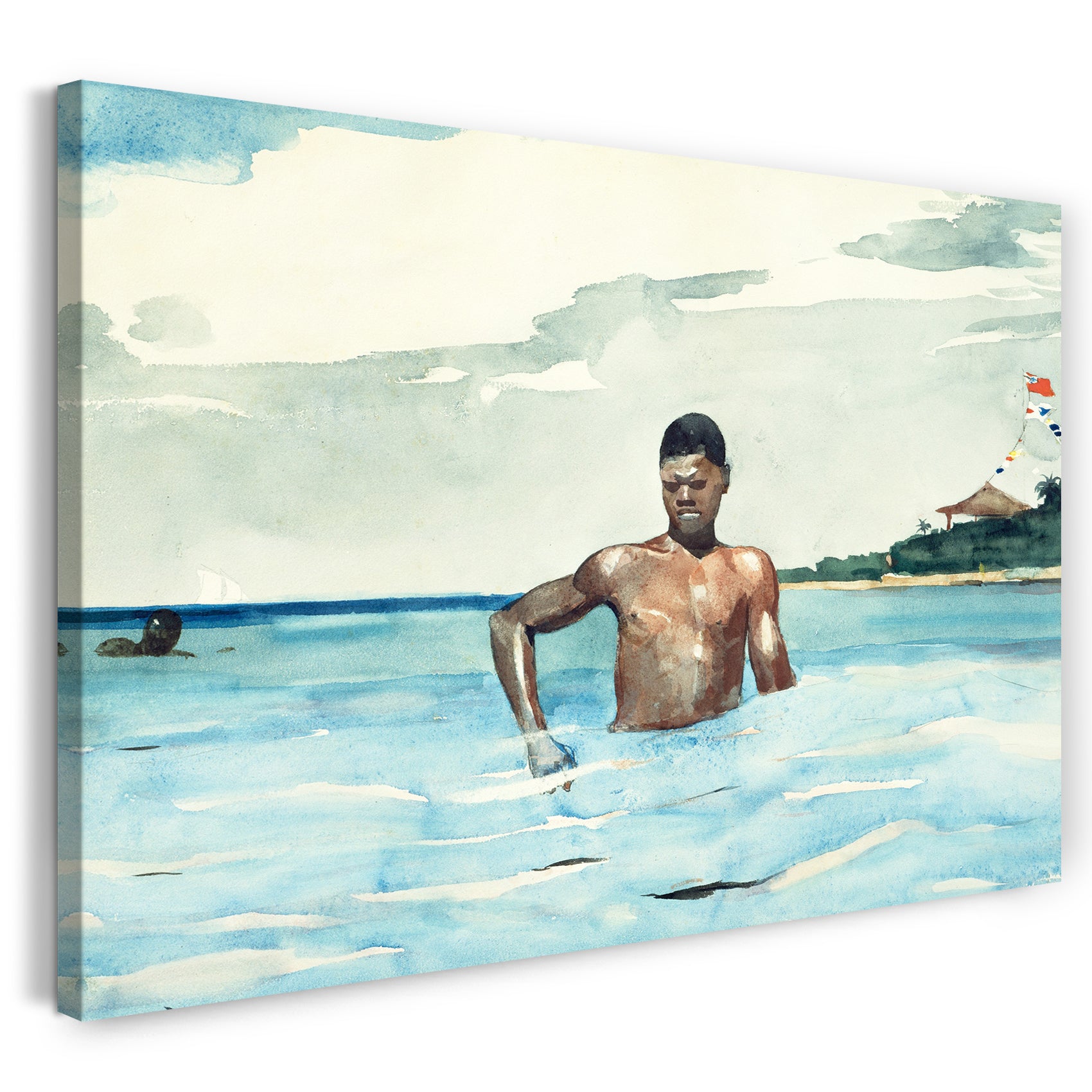 Leinwandbild Winslow Homer - Der Badende