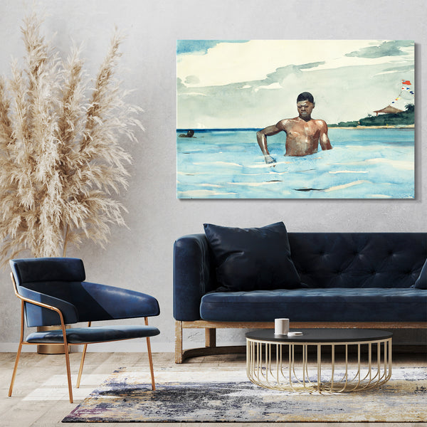 Leinwandbild Winslow Homer - Der Badende
