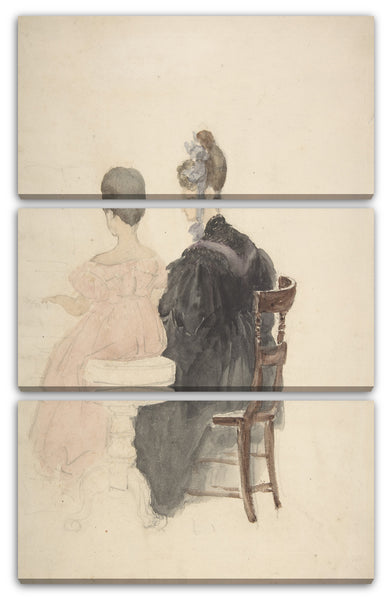 Leinwandbild David Cox - Eine Klavierstunde