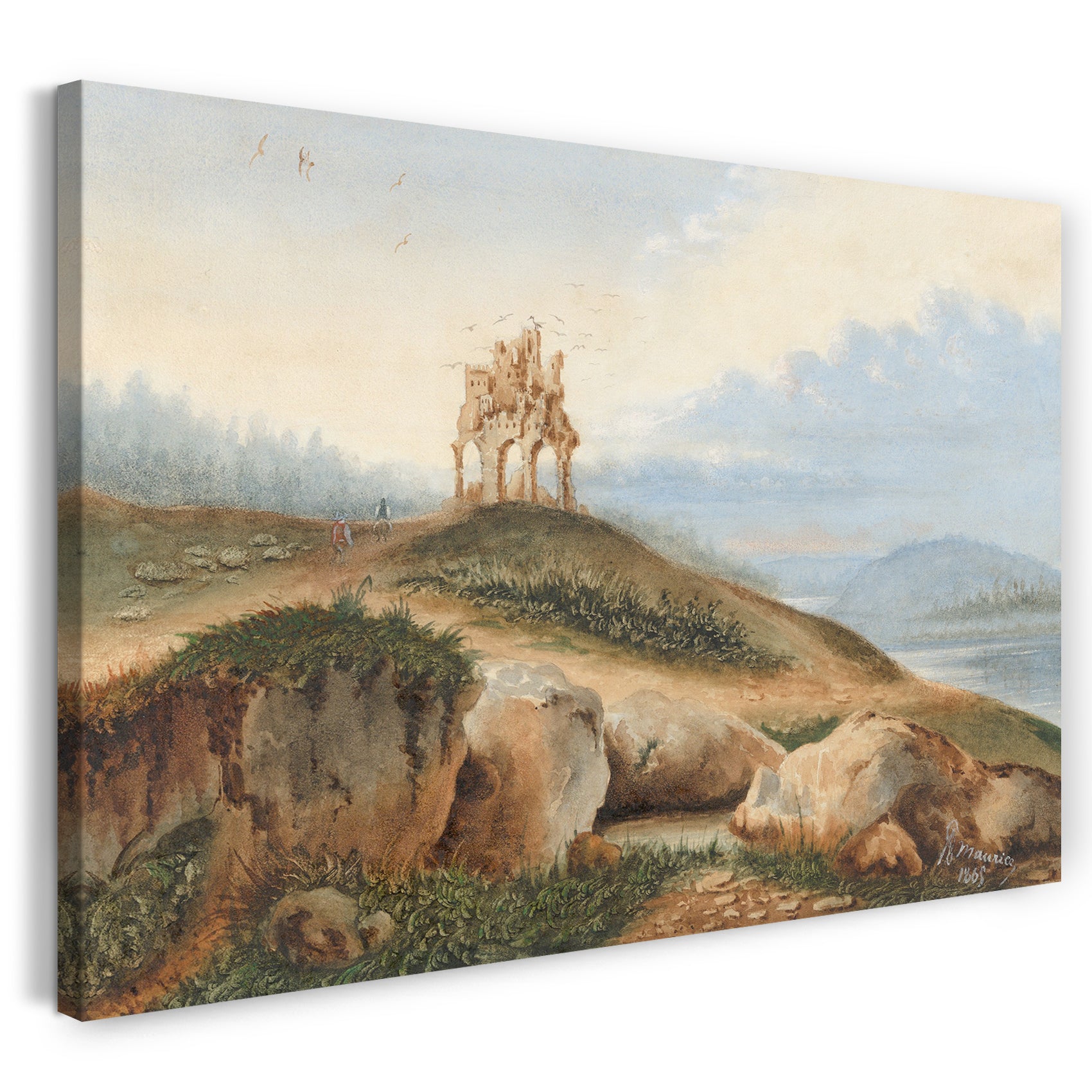 Leinwandbild George Sand - Landschaft mit einem fantastischen Schloss