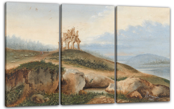 Leinwandbild George Sand - Landschaft mit einem fantastischen Schloss
