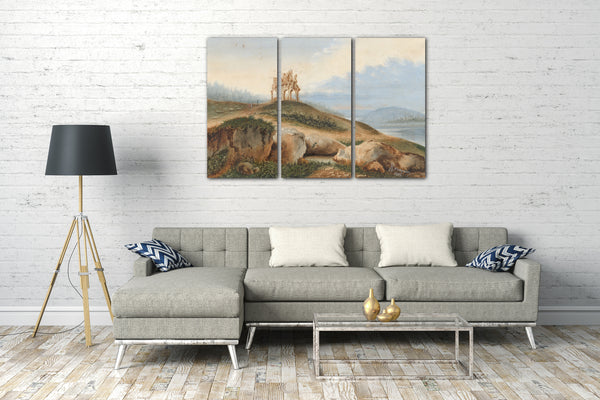 Leinwandbild George Sand - Landschaft mit einem fantastischen Schloss