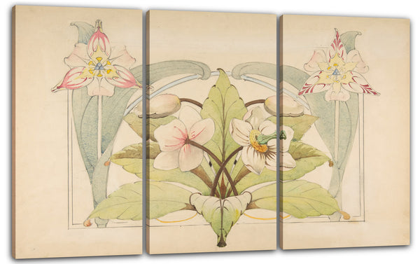 Leinwandbild Anonym, Französisch, 19. Jahrhundert - Design mit Blumen