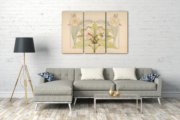 Leinwandbild Anonym, Französisch, 19. Jahrhundert - Design mit Blumen