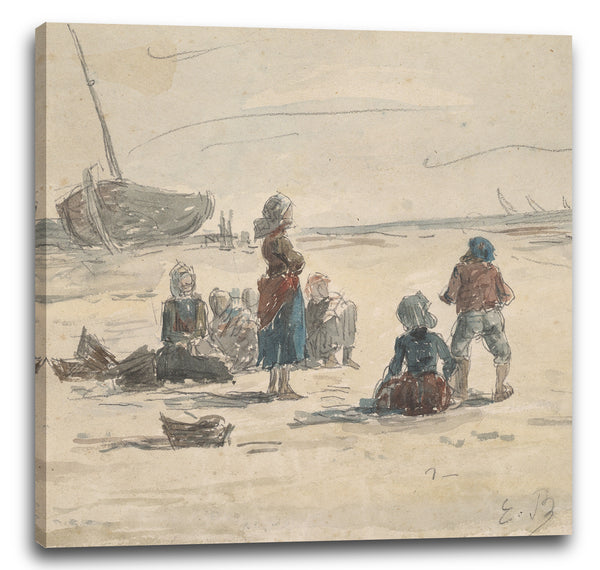 Leinwandbild Eugène Boudin - Fischerfrauen