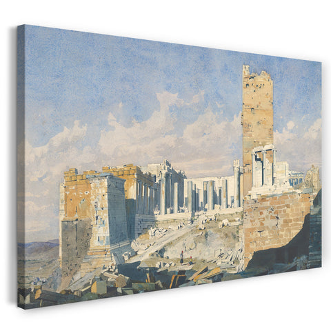 Leinwandbild Thomas Hartley Cromek - Die Akropolis aus dem Westen, mit dem Propyläen und dem Tempel der Athena Nike, Athen