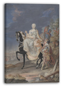 Leinwandbild Anonym, Französisch, 18. Jahrhundert - Porträt einer russischen Kaiserin zu Pferd