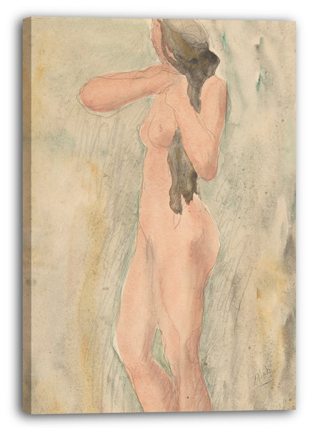 Leinwandbild Odilon Roche - Stehender weiblicher Akt