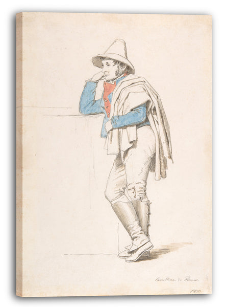 Leinwandbild Martinus Rørbye - Studie eines römischen Kutschers