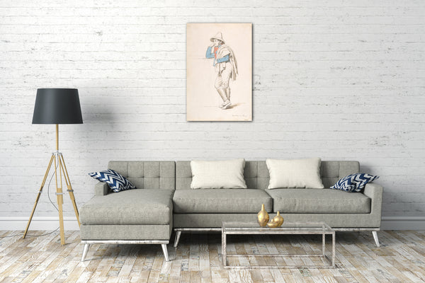 Leinwandbild Martinus Rørbye - Studie eines römischen Kutschers