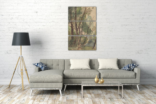 Leinwandbild Louis-Antoine-Léon Riesener - Bäume neben einem Teich