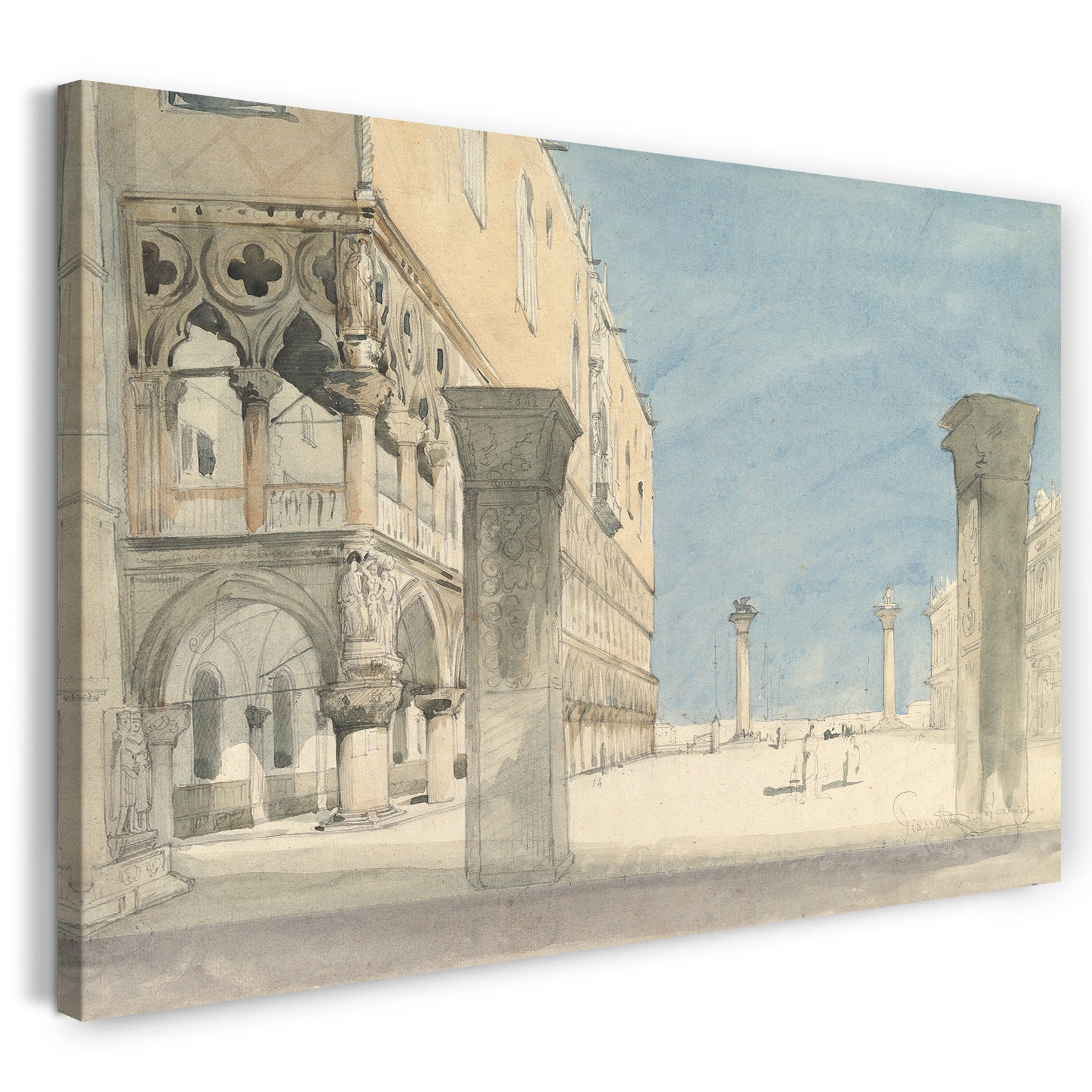 Leinwandbild Wilhelm Gail - Blick auf die Piazzetta di San Marco in Venedig