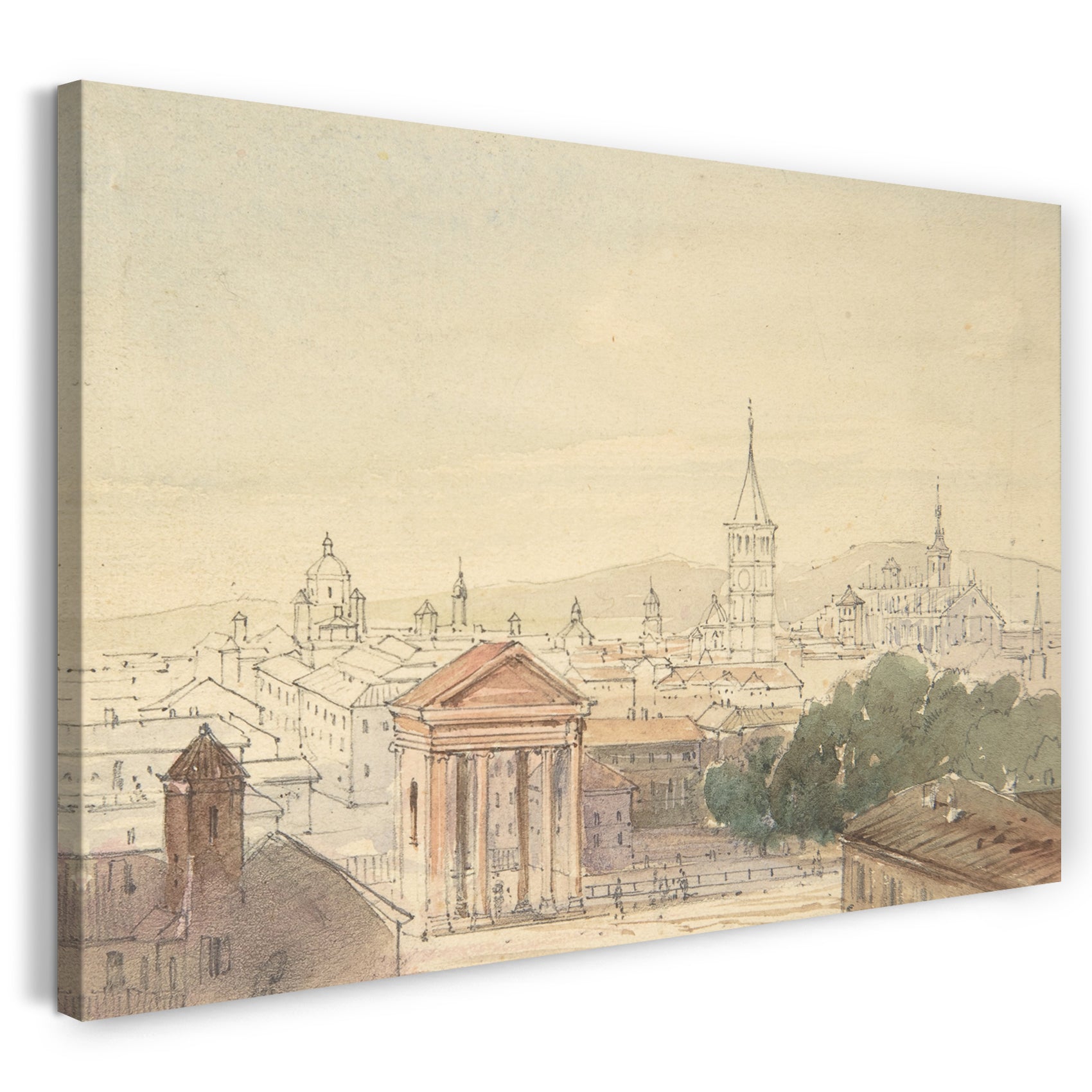 Leinwandbild Adrian Ludwig Richter - Ansicht von Mailand