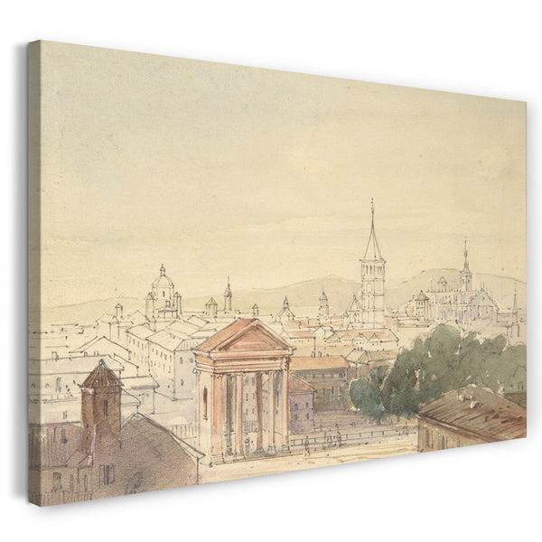 Leinwandbild Adrian Ludwig Richter - Ansicht von Mailand