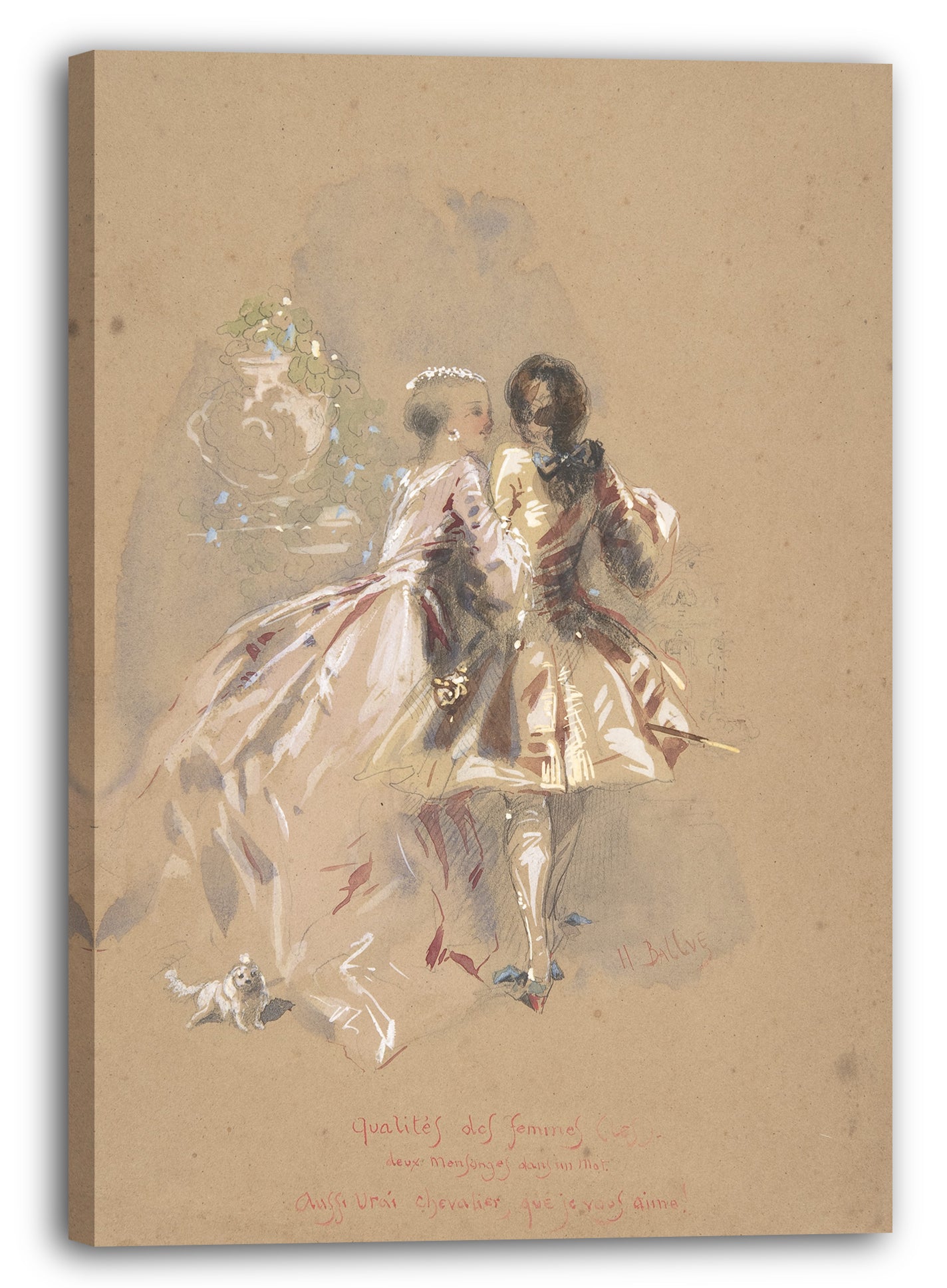 Leinwandbild Hippolyte-Omer Ballue - Junges Paar von hinten betrachtet