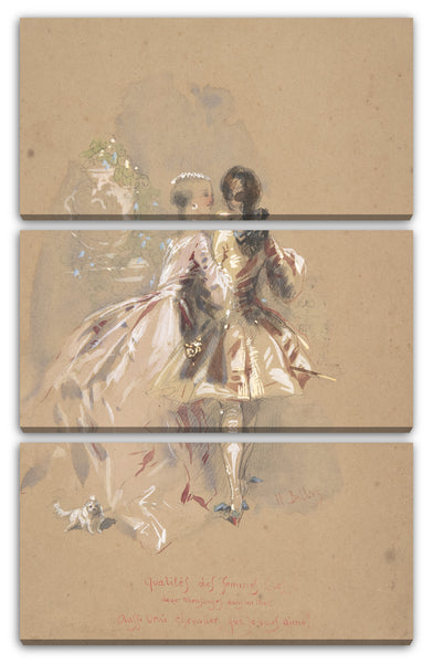 Leinwandbild Hippolyte-Omer Ballue - Junges Paar von hinten betrachtet