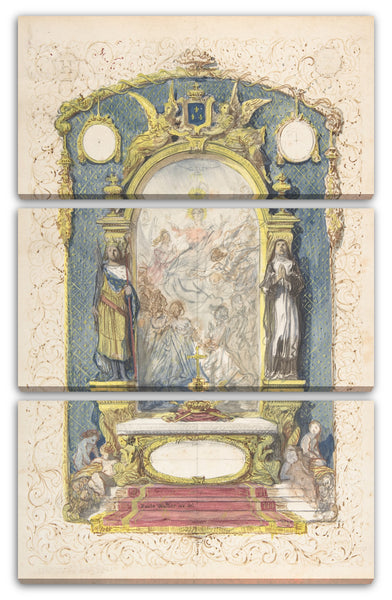Leinwandbild Emile-Charles Wattier - Altar flankiert von St. Louis und St. Theresa