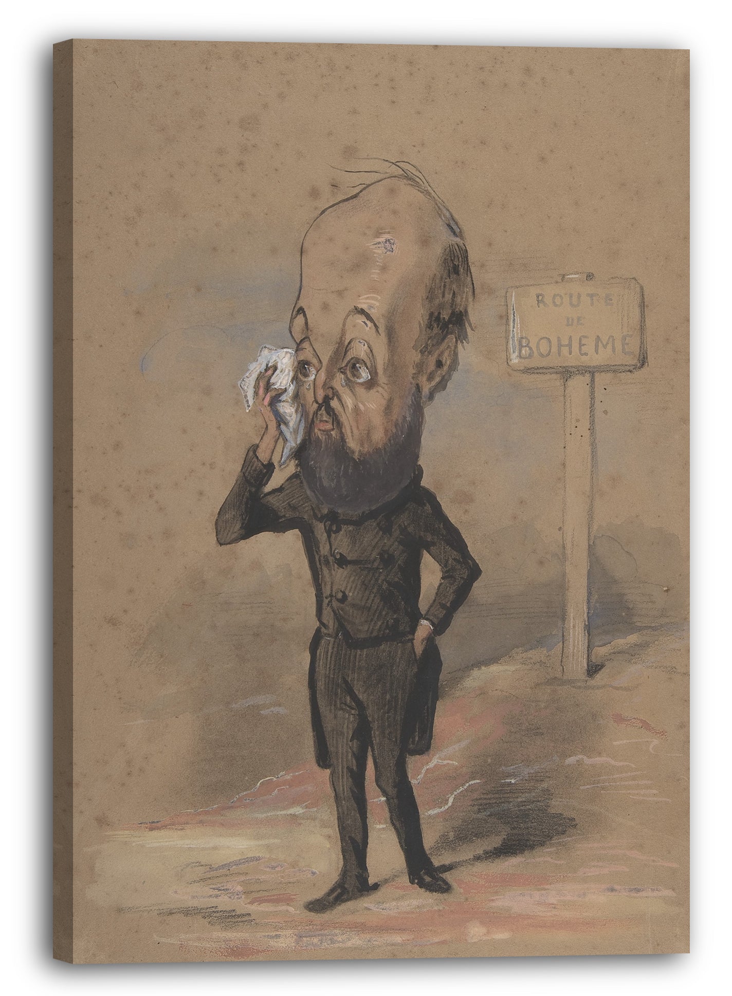 Top-Angebot Kunstdruck Nadar - Karikatur von Henri Mürger Leinwand auf Keilrahmen gespannt