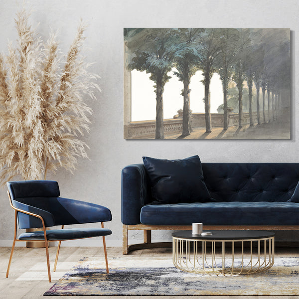 Top-Angebot Kunstdruck Eugène Cicéri - Design für ein Bühnenbild an der Opéra, Paris Leinwand auf Keilrahmen gespannt