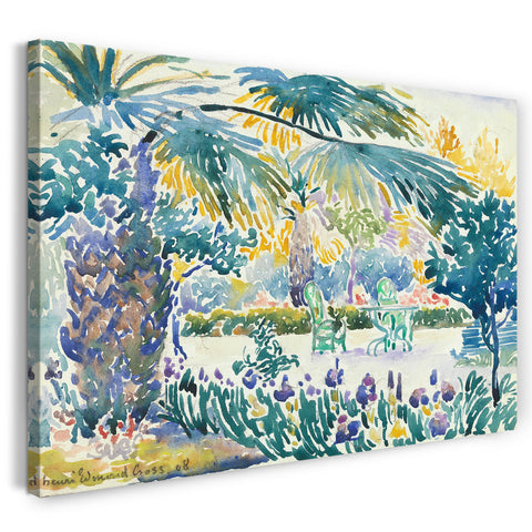 Top-Angebot Kunstdruck Henri-Edmond-Kreuz - Garten des Malers in Saint Clair Leinwand auf Keilrahmen gespannt