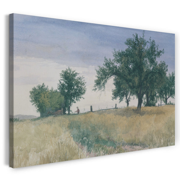 Top-Angebot Kunstdruck John Henry Hill - Das Strohfeld Leinwand auf Keilrahmen gespannt