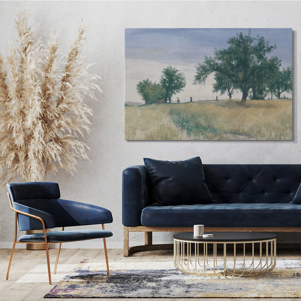 Top-Angebot Kunstdruck John Henry Hill - Das Strohfeld Leinwand auf Keilrahmen gespannt