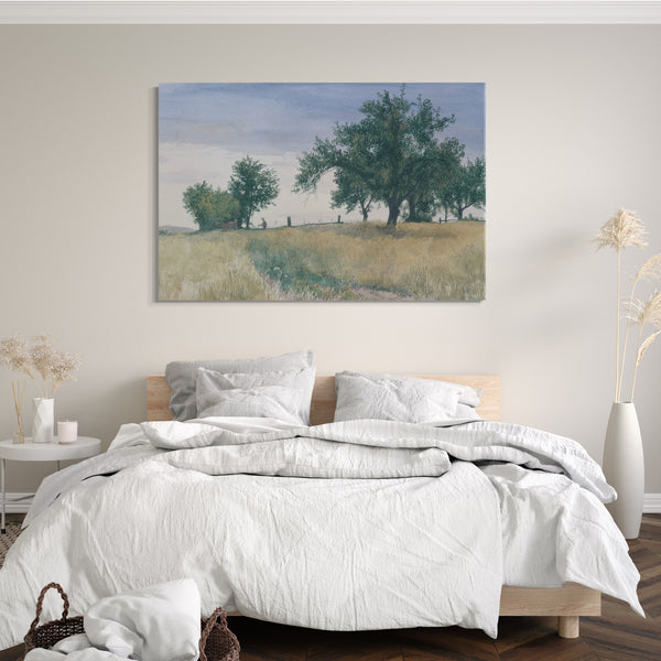Top-Angebot Kunstdruck John Henry Hill - Das Strohfeld Leinwand auf Keilrahmen gespannt