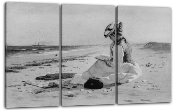 Leinwandbild Albertus H. Baldwin - Frau an einem Strand