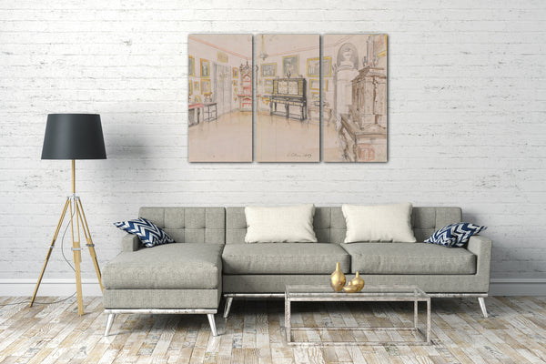 Top-Angebot Kunstdruck Anonym, deutsch?, 19. Jahrhundert - Design für ein häusliches Interieur Leinwand auf Keilrahmen gespannt