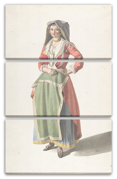 Leinwandbild Giovanni Battista - Junge Frau, die im traditionellen neapolitanischen Kleid steht