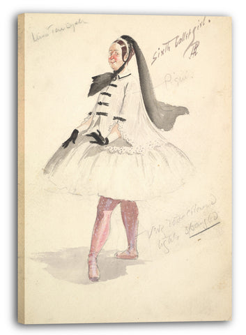 Top-Angebot Kunstdruck Percy Anderson - Kostümentwurf für 'Sixth Ballet Girl' Leinwand auf Keilrahmen gespannt