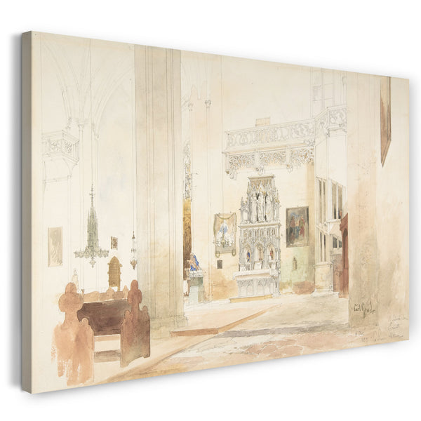 Top-Angebot Kunstdruck Carl Georg Anton Graeb - Innenraum der St. Severikirchee in Erfurt Leinwand auf Keilrahmen gespannt