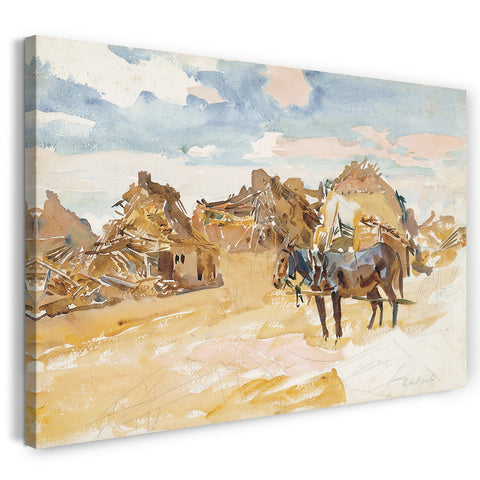 Leinwandbild John Singer Sargent - Maultiere und Ruinen