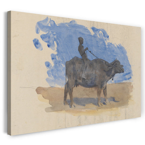 Leinwandbild John Singer Sargent - Junge auf Wasserbüffel (aus Sammelalbum)