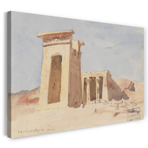 Leinwandbild Frederick Arthur Bridgman - Der Tempel von Dendur, der den Pylon zeigt