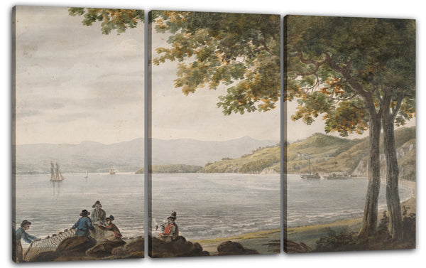Leinwandbild Pavel Petrowitsch Svinin - Shad Fischer am Ufer des Hudson River