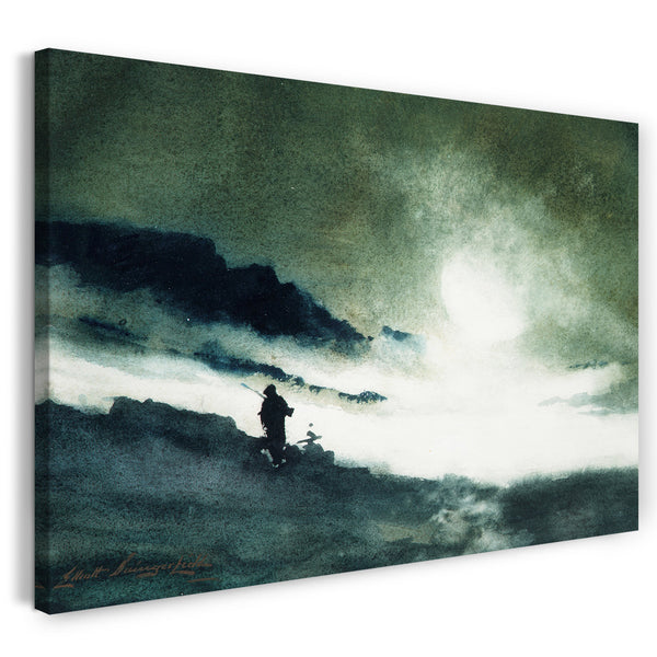Leinwandbild Elliott Daingerfield - Mond steigt über nebelige Wolken