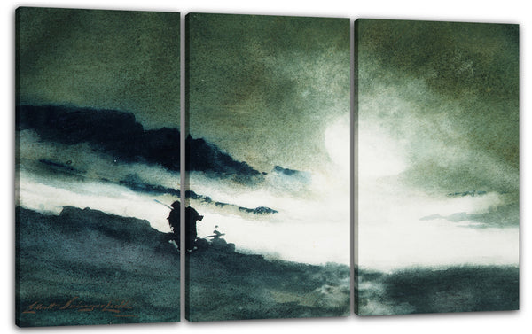 Leinwandbild Elliott Daingerfield - Mond steigt über nebelige Wolken