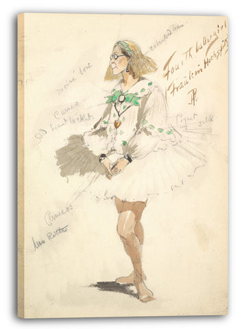 Leinwandbild Percy Anderson - Kostümentwurf zum "Vierten Ballettmädchen" (Kurzes Weißes Kleid)