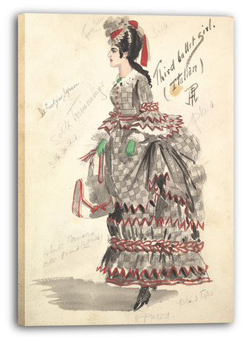 Leinwandbild Percy Anderson - Kostümdesign für 'drittes Ballett Mädchen (Italienisch)'